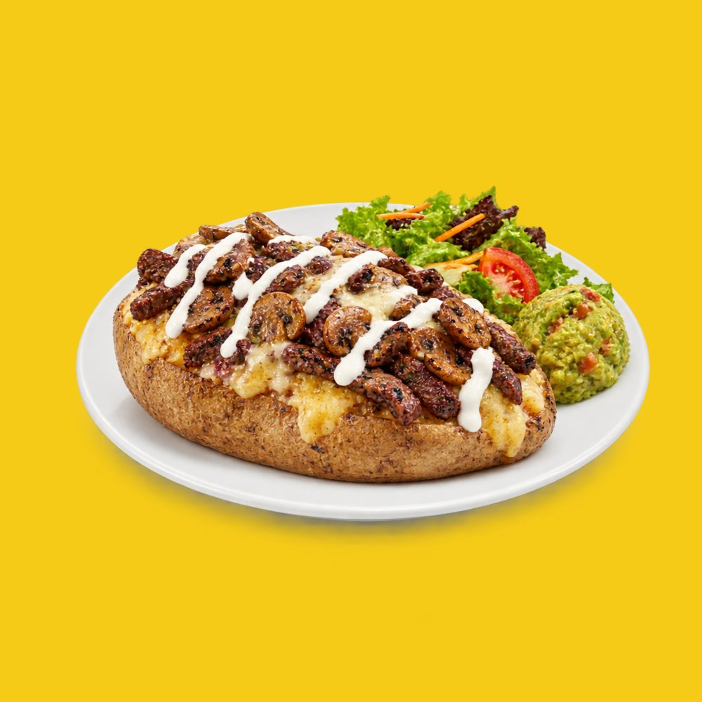 Papa rellena de arrachera