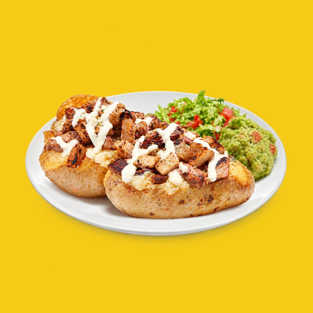 Papa rellena de chuleta