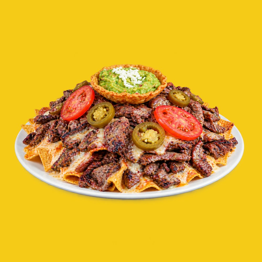Súper nachos arrachera (4 personas)